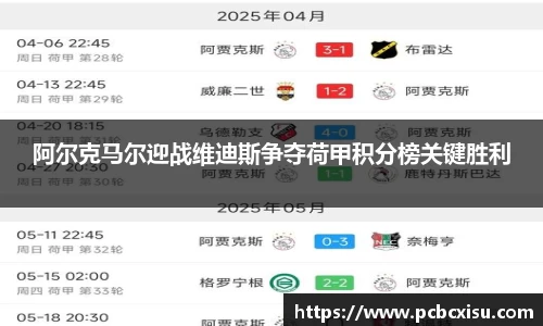 阿尔克马尔迎战维迪斯争夺荷甲积分榜关键胜利